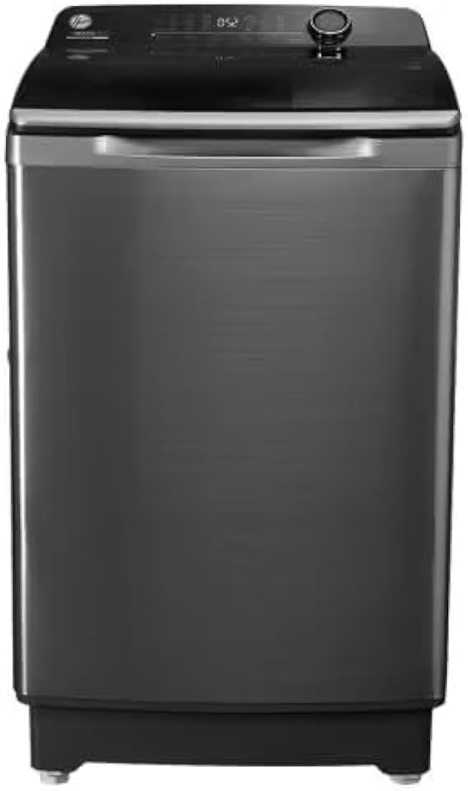 HOOVER Top Loading Washing Machine Capacity 12 Kg Quick Wash, Gentle Wave Wash, Flexi-Angle Door, Tub clean, Baby Care Program, Blanket Program, Italian Technology Silver HWH-TLN12DSL