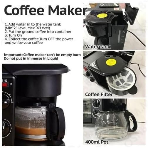 SOKANY SK-145 Multifunctional Electric Oven with Coffee Maker and Frying Tray
