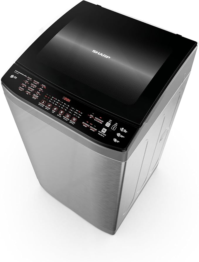 SHARP Top Loading Washing Machine Capcity 11 Kg DDM Inverter Pump, Glass Hydraulic Door, Anti-Bacterial Fan, Cool Jet Technology, Quick Wash, Tub Clean, Anti-Wrinkle Function, Stainless ES-TD11GSSP