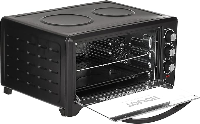 Touch El Zenouki oven with grill, 45 liter, black - 40617 100-250 temperature control