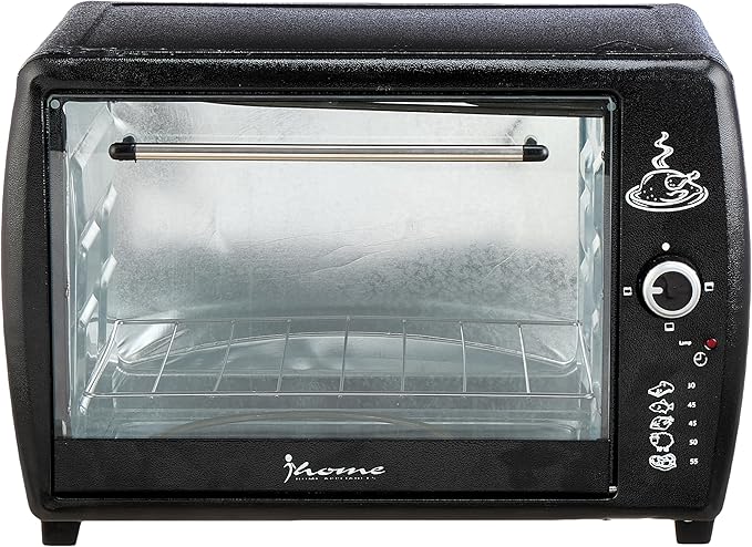 iHome Electric Oven KI-7000 45 Liter 1200W,Thermostat,Black (International Warranty)